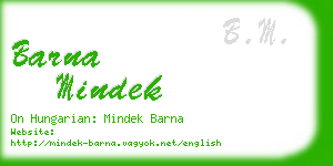 barna mindek business card